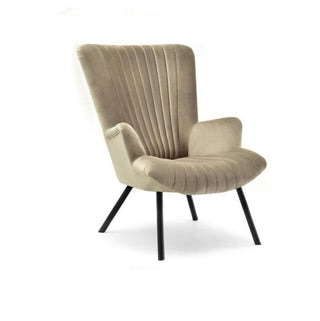 Skandinavischer Sessel Angel - Weicher Samt, Holzfüße - Skandinavisches Design